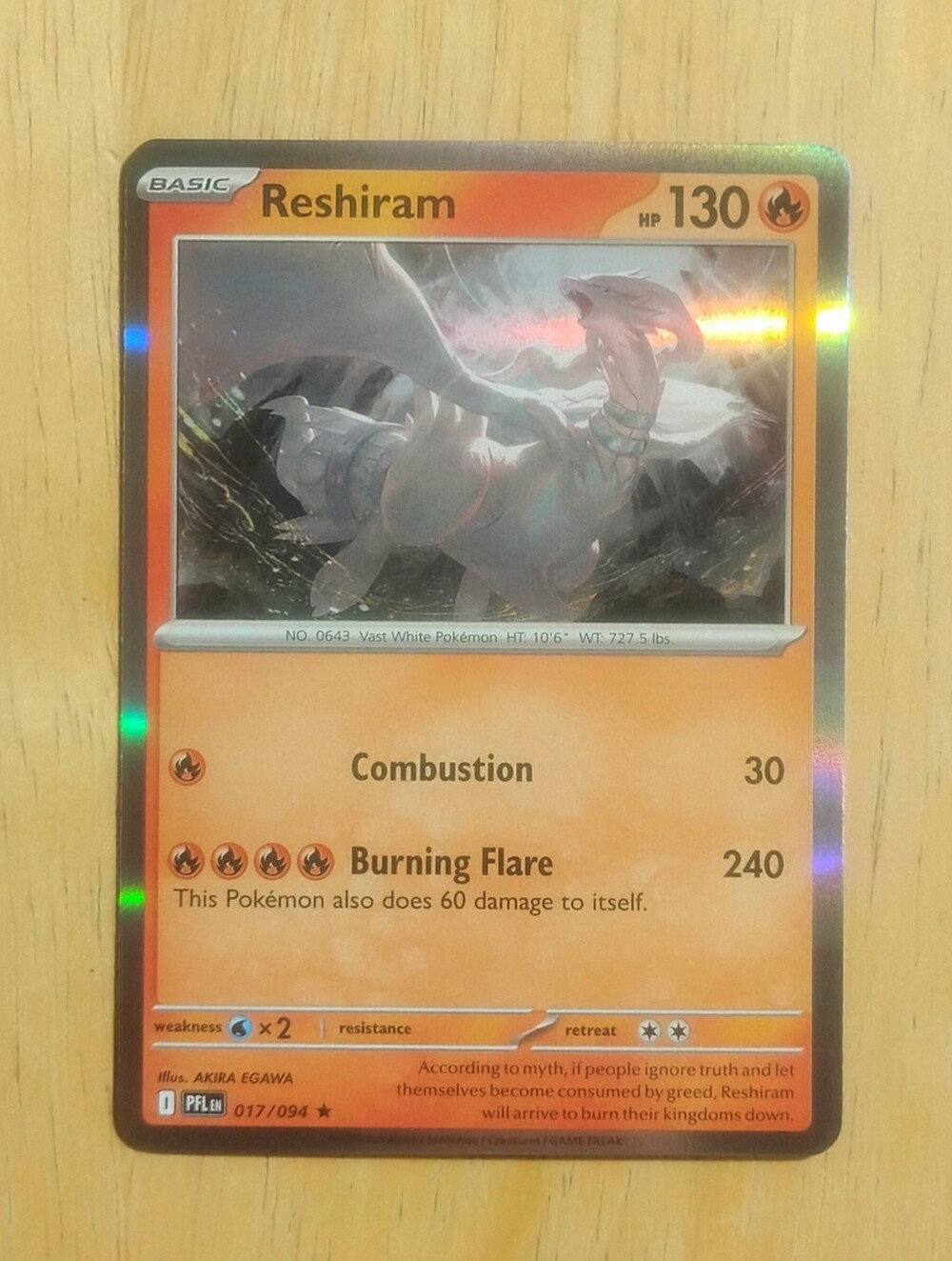 Mint Holo Reshiram Mega Evolutions Phantasmal Flames Pokemon Card